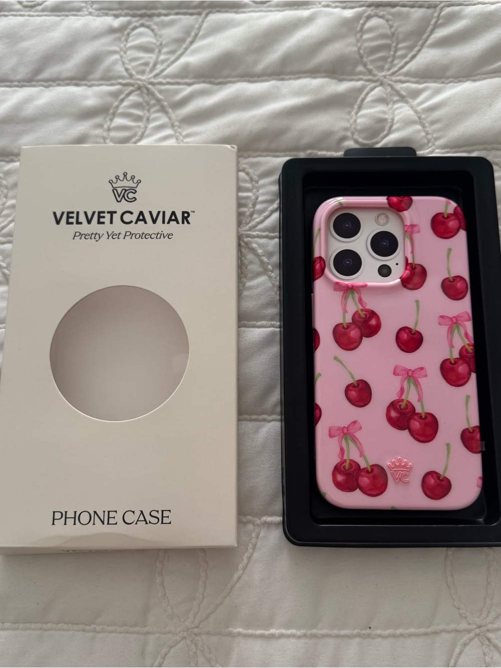 Velvet Caviar Pink Cherry Pattern Phone Case